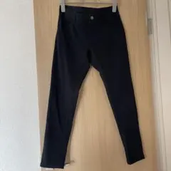 裏起毛　ブラックストレッチ スキニーパンツ　LL