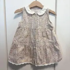 花柄　ワンピース　80cm 襟付きのサムネイル