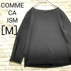 コムサイズム　COMME CA ISM　七分袖　トップス　丸襟　Ⅿ　ブラック