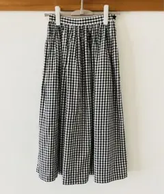 ユニクロ イネス ギンガムチェックスカート コットンツイルギャザースカート
