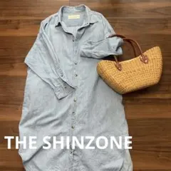 ザシンゾーン デニム マキシ シャツワンピース リネン混 【F】のサムネイル
