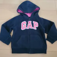 GAP　babyGAP☆女の子110cmパーカー☆ネイビー(裏地ピンク)