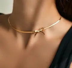 流行 ネックレス スネーク サージカルステンレス 【大人気】♡リボン チョーカー