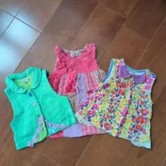 ラグマート　ベビー服3点セット（ワンピース、ベスト、タンクトップ）