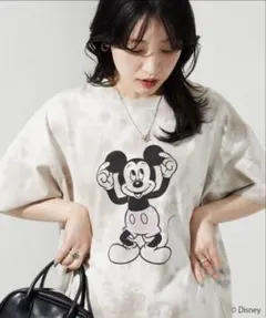 フリークスストア　ディズニー ミッキー　半袖　Tシャツ　タイダイ　ベージュ