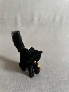 【20】西ドイツ製 Wagner 黒猫 フィギュア ヴィンテージ フロッキートイ 20】西ドイツ製 Wagner 黒猫 フィギュア ヴィンテージ フロッキートイ
