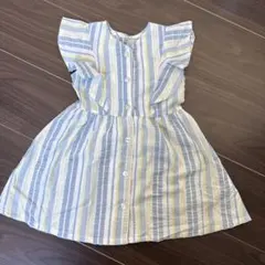 BREEZE ノースリーブ ワンピース フリル袖 ストライプ 春