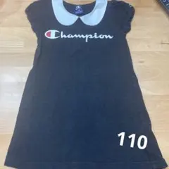 女の子　Champion 襟付きワンピース　ブラック　110cm
