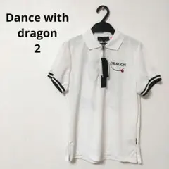 Dance with dragon　ゴルフシャツ　レディース　ポロシャツ　白