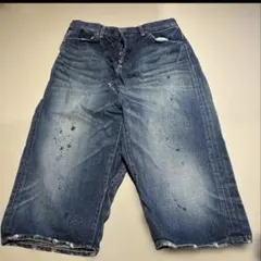美品】ジャーナルスタンダード　ダメージ加工　デニムハーフ サルエルパンツ 38