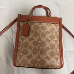 COACH トップハンドル カード ケース クリスタル シグネチャー ジャ
