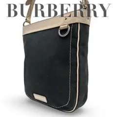 【ヴィンテージ】バーバリー　ショルダーバッグ　レザー　キャンバス　斜め掛け　倉