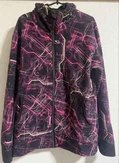 Find-Out フード付きジャケット 黒/ピンク