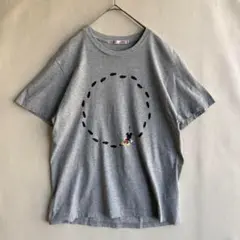 ユニクロ　ディズニー　メンズ　Tシャツ　L ミッキーマウス　グレー　コラボ