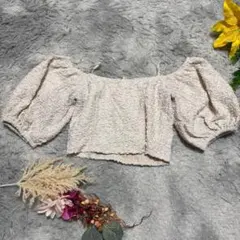 アルシーヴ オフショルトップス パフスリーブ クロップド丈 (M) フェミニンのサムネイル