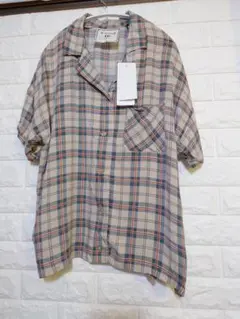 URBANITY レーヨンチェック柄ボタンシャツ Mサイズ