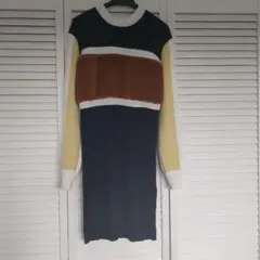 MURUA ニットセーター F ネイビー/ブラウン/イエロー