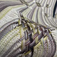 正絹　リバーシブル袋帯《変わり織/抽象風景模様》