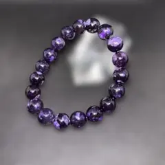 【高品質】天然石パワーストーン　パープルチャロアイトブレスレット　10㎜