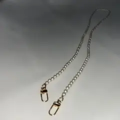 ホワイトパール風ビーズ ストラップ