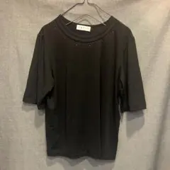 ★ 真里子の詩 黒 半袖ブラウス カットソーのサムネイル
