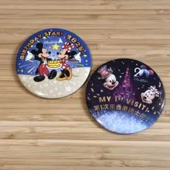 香港ディズニーランド20周年記念 缶バッジ2ケ