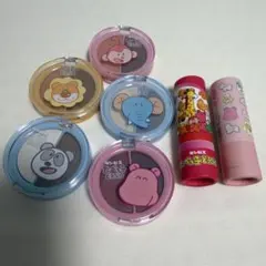【未使用】たべっ子どうぶつ　アイシャドウ5個とリップ２個　まとめ売り７個セット