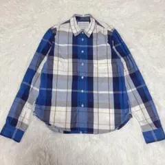 アーバンリサーチドアーズ キッズ チェックシャツ 160 小柄女性 ブルー 長袖