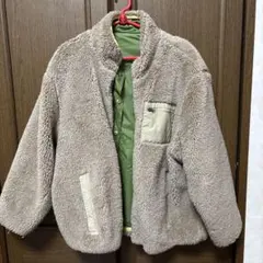 リバーシブル ボアジャケット ベージュ グリーン