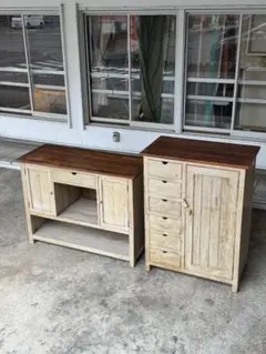 キャビネット ヴィンテージ風 アメリカン 収納 オレンジ コンテナ型 棚