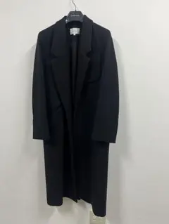 カシミヤ混【CARVEN】ウールコート　黒　36 カシミヤ混ウールリバー・2WAYミドルコート/DoCLASSE