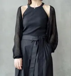 ユニクロ ブラック メッシュカーディガン 長袖