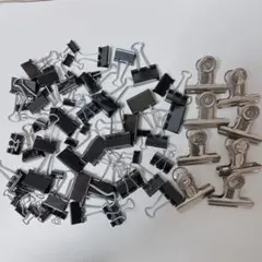 バインダークリップセット 黒とシルバー　まとめ売り