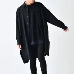 ✨美品✨Lui's サイドスリット ビッグシルエット シャツコート ブラックのサムネイル