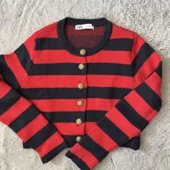 【ZARA】カーディガン　ボーダー