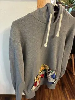 コミックプリント グレー パーカー　Y H