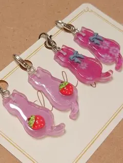 129 レジン 折り紙 猫 ハンドメイドチャーム 4個 まとめ売り シルバー