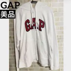 GAP ギャップ ジップアップパーカー ホワイト ロゴ