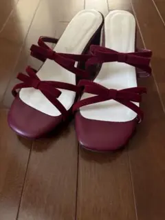 MAJESTIC LEGON ダブルリボンサンダル ボルドー