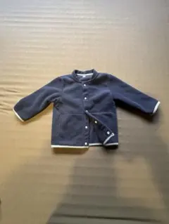 ネイビー フリースジャケット ボタン付き　80センチ