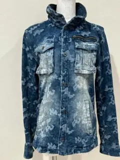 ヴォーギッシュ M デニムジャケット カモフラ 迷彩 フード収納