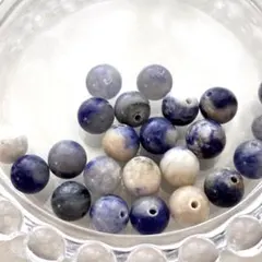天然石　ソーダライト　藍紋石　23粒