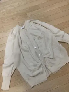 極美品♦︎UNIQLOカシミヤ100%ホワイトカーディガンXXL ホールガーメント