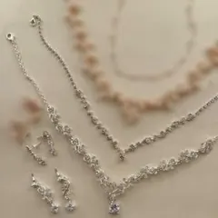 シルバー系ネックレス・ピアスセット　まとめ売り