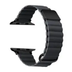 Apple Watch マグネット式 PUレザー バンド スペースグレー