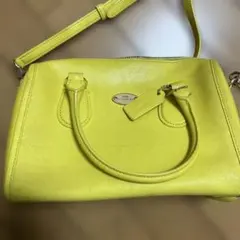 COACH イエロー レザー ショルダーバッグ