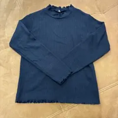 長袖 リブカットソー 黒 130サイズ　GU