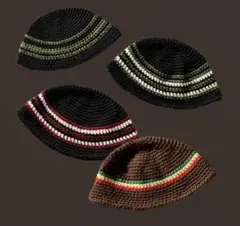 ち*せ様 ビーニー　クラッシャーハット　2点セットバケットハットy2k 古着