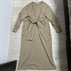Rinijiy ベージュ ロングワンピース 長袖　マタニティ