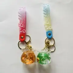 【未使用】カクレクマノミ&カメ　バブルオイルチャームキーホルダー2点セット